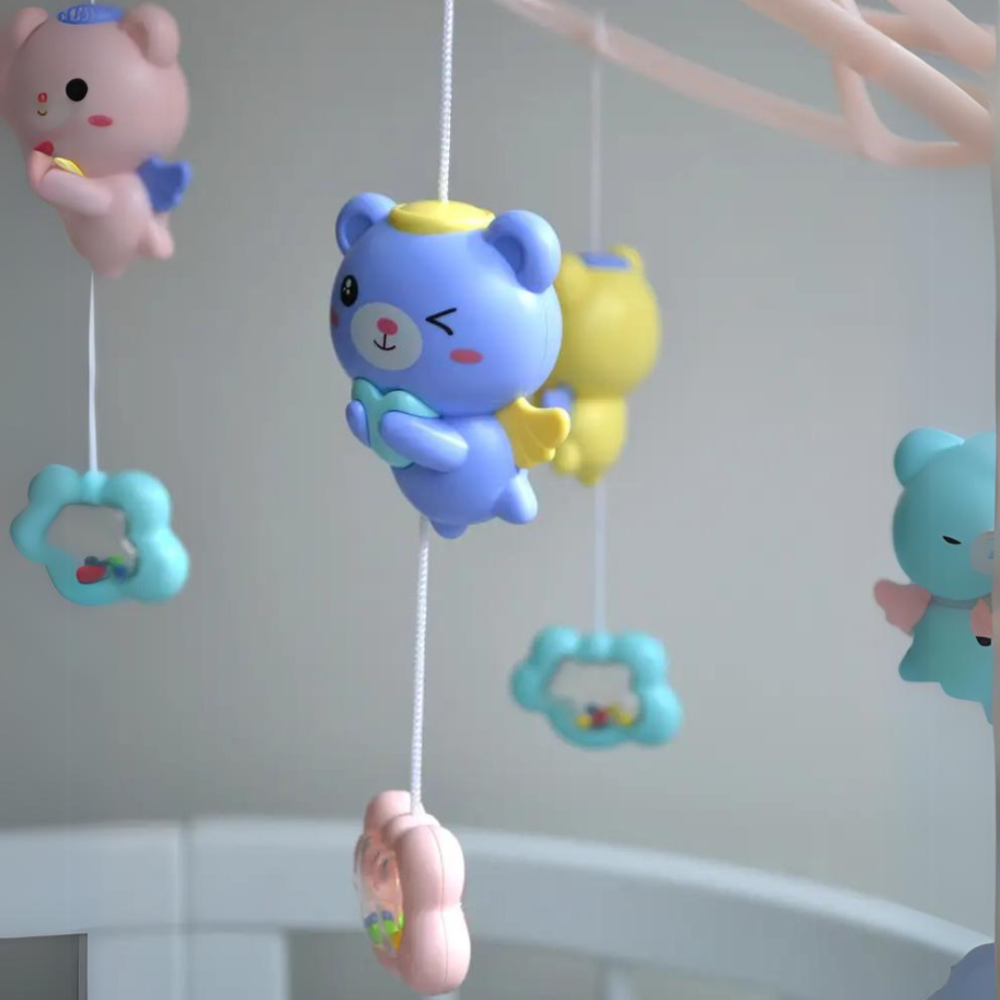 Дитячий музичний мобіль на ліжечко з проектором мобілі для немовлят на 76 мелодій блакитний  для дівчинки Київ - фото 4