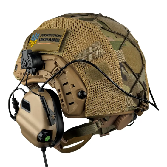 Комплект шлем Fast Team Wendy Helmet NIJ IIIA + наушники Earmor M32H MOD3 + кавер (Койот) размер M Винница