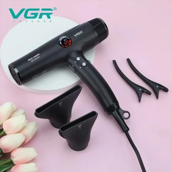 Професійний фен VGR V-469: BLDC 110k об/хв, 2400 Вт, 4 теми / 4 обдування, 2 насадки, кабель 2.5 м Одеса