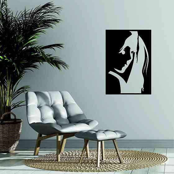 Декоративное настенное Панно «Девушка» Декор на стену 70*49 см, Черный Киев