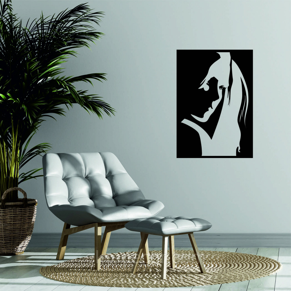 Декоративное настенное Панно «Девушка» Декор на стену 70*49 см, Черный Киев - изображение 1