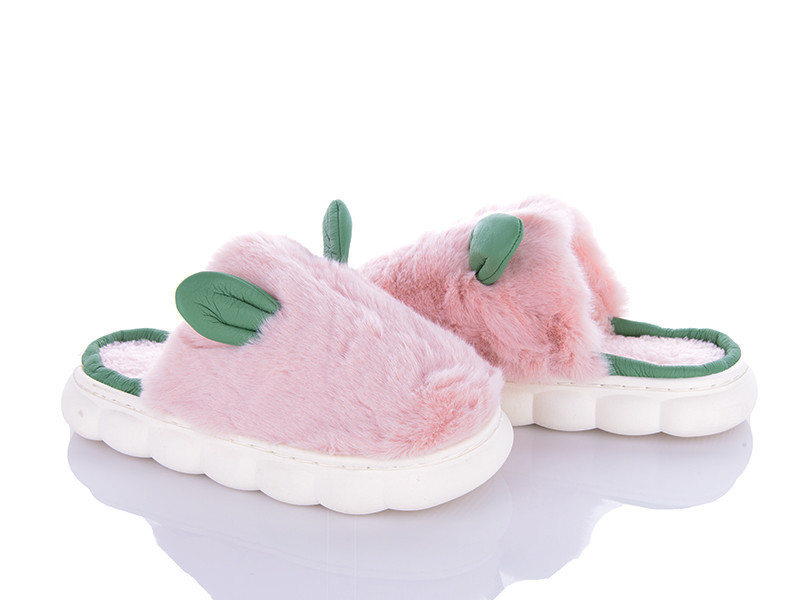 Женские закрытые тапочки домашние меховые розовый Одесса - изображение 3