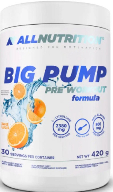 Предтренировочный комплекс Allnutrition Big Pump Pre Workaut Formula 420g Апельсин Киев - изображение 1