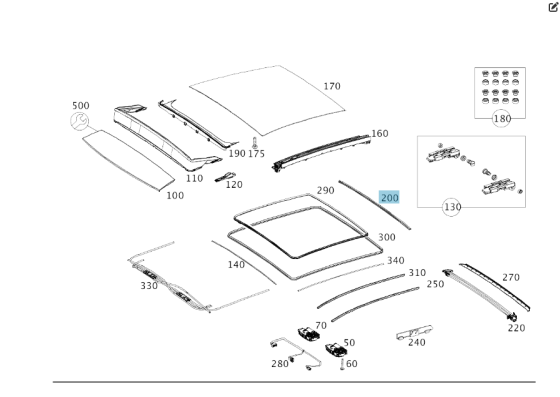 Mercedes-Benz  A2927820400 Ущільнювач зсувного люка ззаду (є дефект) GLE Coupe C292 Одеса