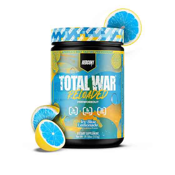 Предтренировочный комплекс Redcon1 TOTAL WAR Reloaded 555 г, Icy Blue Lemonade Луцк