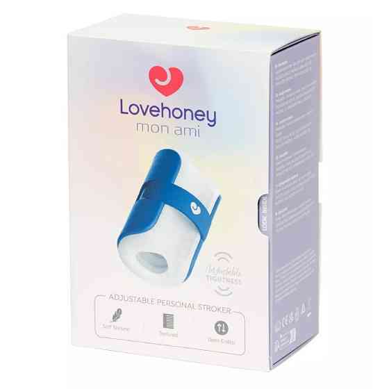 Мастурбатор Lovehoney Mon Ami Adjustable с открытым каналом, бело-голубой Sex Aura Киев