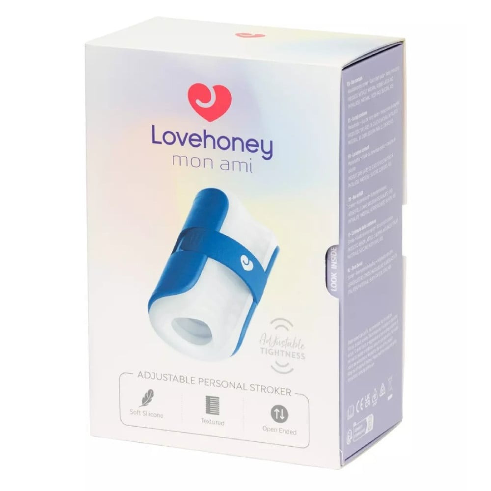 Мастурбатор Lovehoney Mon Ami Adjustable с открытым каналом, бело-голубой Sex Aura Киев - изображение 4