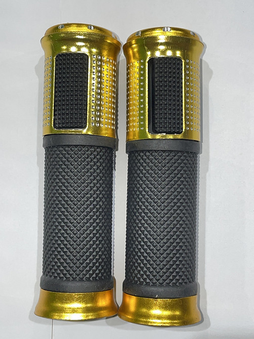 Ручки керма з алюмінію. відбійником (жовті) (mod:Сузукі) Мукачево - фото 1