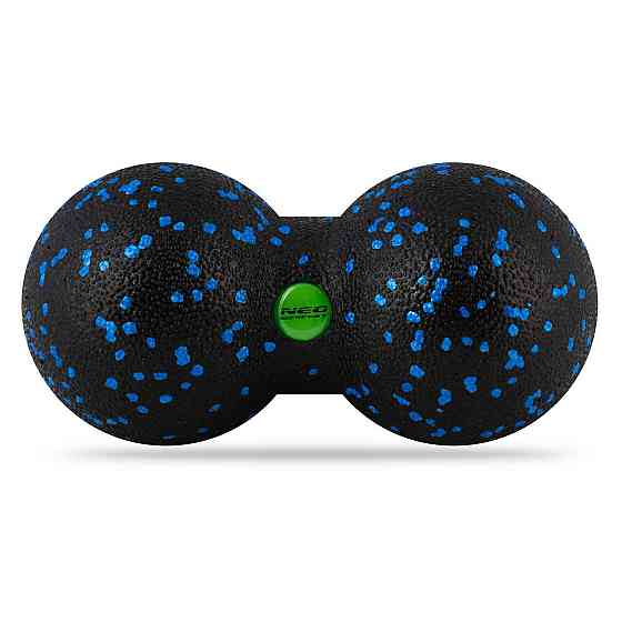 Мяч для массажа и фитнеса двойной NS-966 черно-голубая Киев