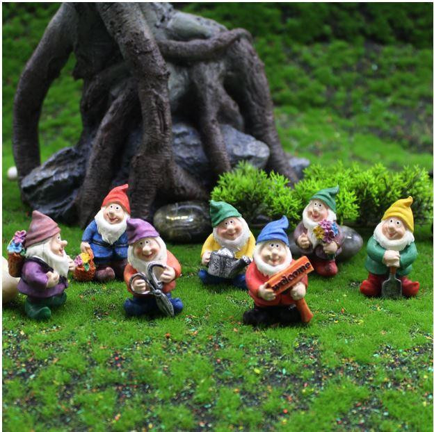 Миниатюрные фигурки Гномы  из полистоуна, для мини-сада, флорариума, миниатюры, микроландшафта, Зелений Одесса - изображение 2