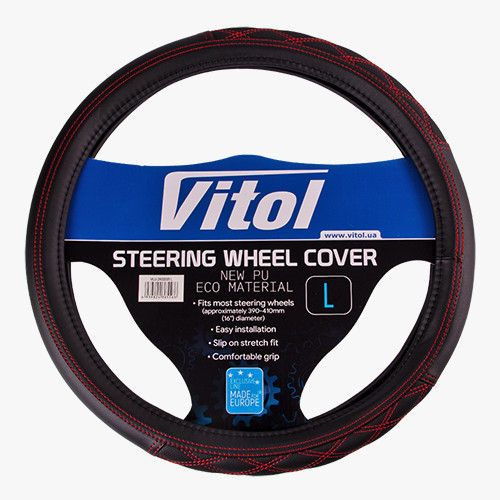 Чохол на кермо VLU-2402001 L чорний/БО Харків - фото 1