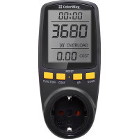 Ватметр ColorWay цифровий 16A/3680W, black (CW-VM16-02D) Киев - изображение 1