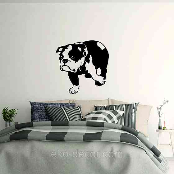 Декоративне настінне Панно «Бульдог», Декор на стіну 90*90 см, Чорний Київ