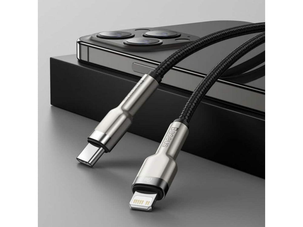 Кабель Baseus Cafule Series Metal Data Cable Type-C to iP PD 20W 2m Black Київ - фото 3