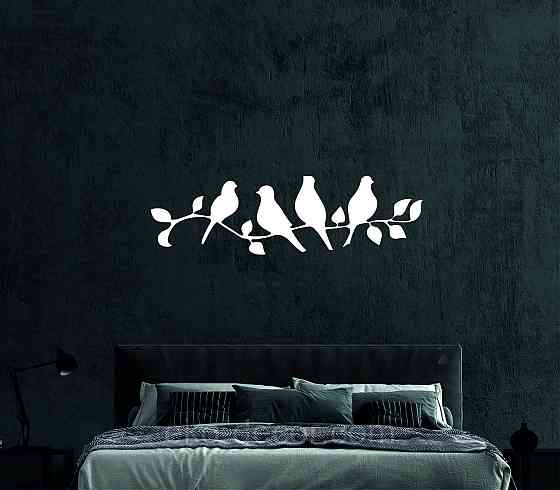 Декоративне настінне Панно  «Птахи» , Декор на стіну 90*26 см, Білий Київ