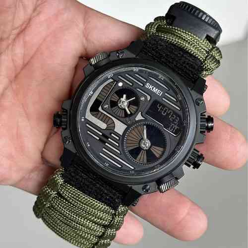 Часы наручные SKMEI 2202AG, PARACORD, ARMY GREEN, Compass, термометр, свисток, кресало, 10347 Днепр