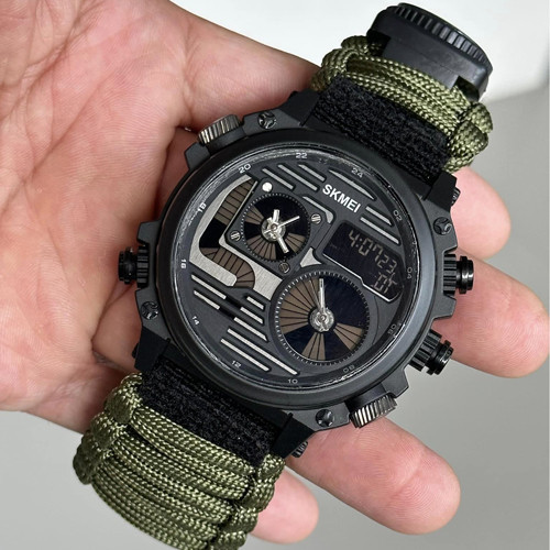 Годинники наручні SKMEI 2202AG, PARACORD, ARMY GREEN, компас, термометр, свисток, кресало, 10347 Дніпро - фото 3