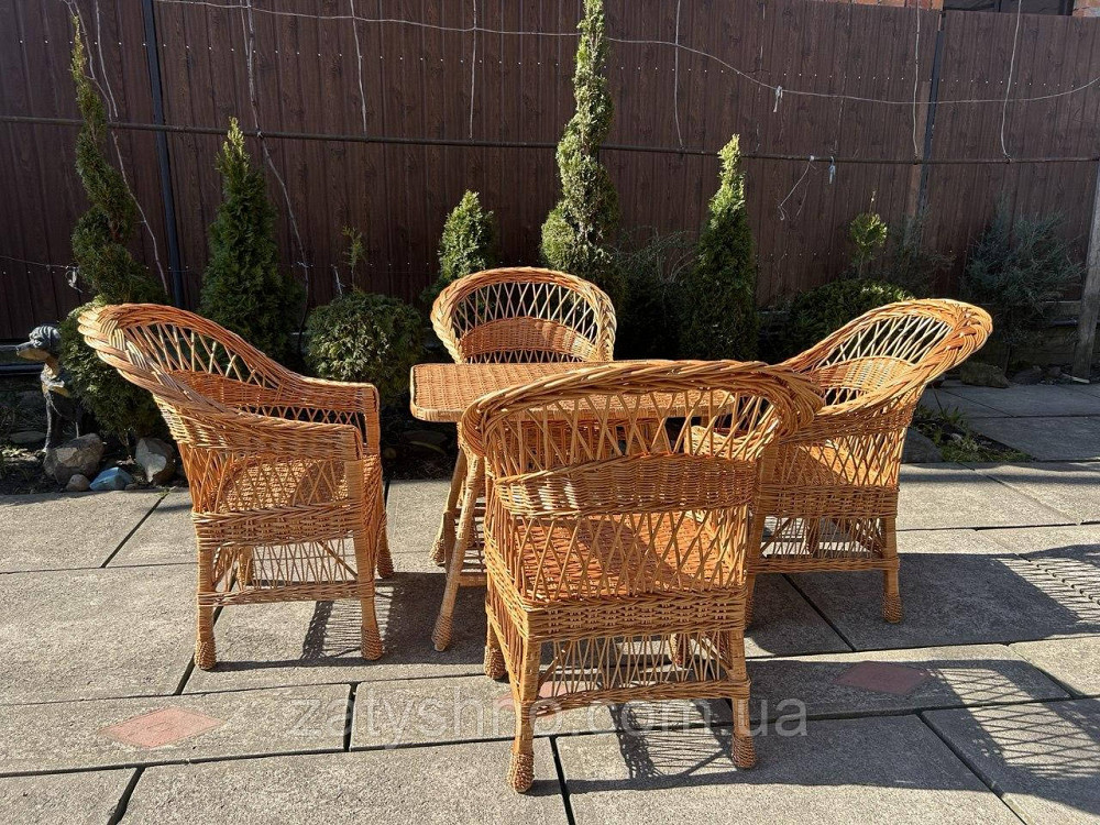 Меблі плетені з 4 кріслами Київ - фото 8