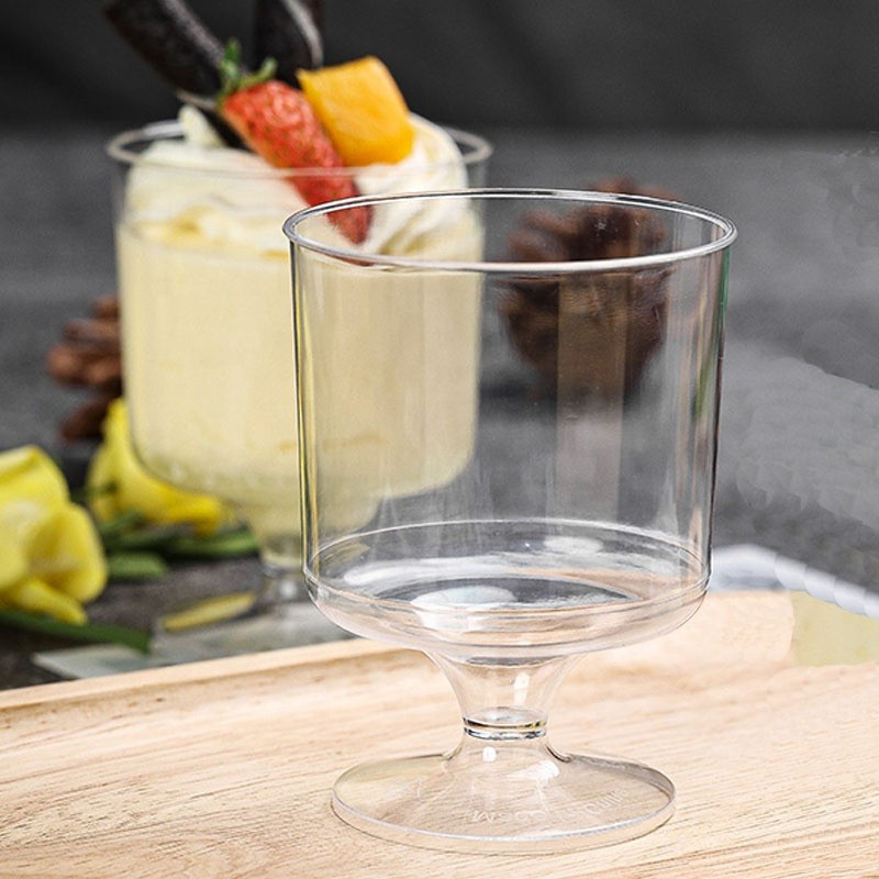 Набор стаканов десертных 160 мл, 10 шт, многоразовые, пластиковые,прочные на ножке, для фуршетов креманка для десертов,прозрачная Каменец-Подольский - изображение 7