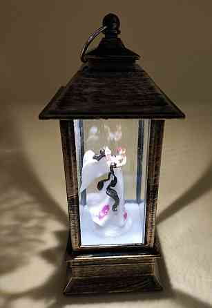 Новорічний LED ліхтар на батарейках без блискіток 