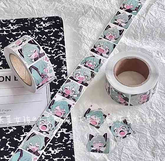 Аниме наклейки Hatsune Miku (Хацуне Мику) в рулоне, 12 дизайнов Киев