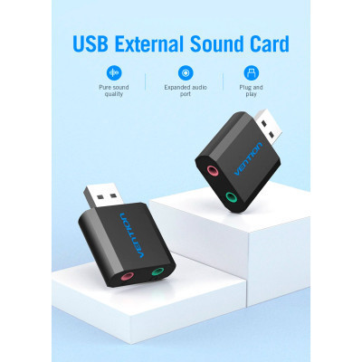 Звуковая плата Vention Audio USB 2х3,5mm jack Metal (VAB-S17-B) Винница - изображение 7