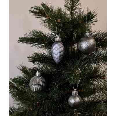 Елочная игрушка Chomik пластикові кульки компл. 31шт, 3см, сіро-сині (5900779877160_1) Винница