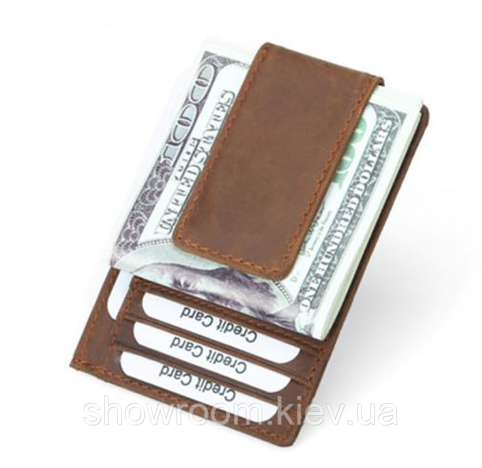 Мужской кожаный зажим для купюр на магните Wild Leather (2124) ginger Киев - изображение 1