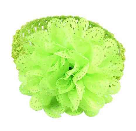 Салатова дитяча пов'язка на голову - окружність 30-46см, квітка 9см Київ