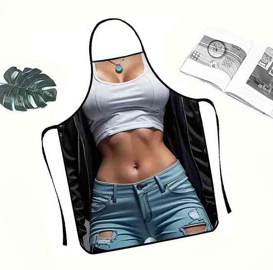 Фартух з приколом дівчина в джинсах 80 на 60 см різнобарвний Київ