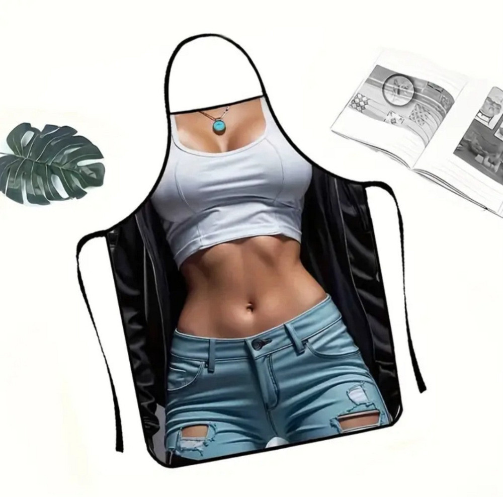 Фартух з приколом дівчина в джинсах 80 на 60 см різнобарвний Київ - фото 4