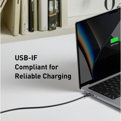 Дата кабель USB-C to USB-C 1.8m 140W bio-nylon 544 black Anker (A80F6H11) Вінниця - фото 4