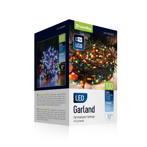 Світлодіодна гірлянда 100 Led 10м 8 режимів CW-G-100L10UMC ColorWay Житомир - изображение 3