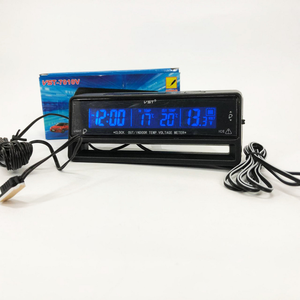Автомобільний годинник з термометром та PJ-137 вольтметром VST-7010V Київ - фото 7