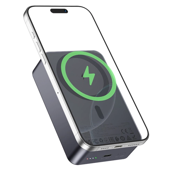 Универсальная зарядная батарея Hoco J160B 20000mAh PD20W Type-C с беспроводной зарядкой MagSafe Серый Винница