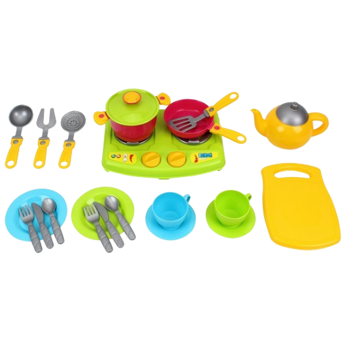 Іграшкова Кухня + Набір посуду (валізка) №8 Технок 2407 Житомир