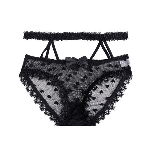 Сексуальные трусы с сердечками 42-46 черный Киев - изображение 8