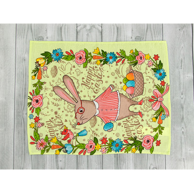 Рушник Руно вафельний набивний Великдень салатовий 45х60 см (205.15_Великдень салатовий_1) Вінниця - фото 2