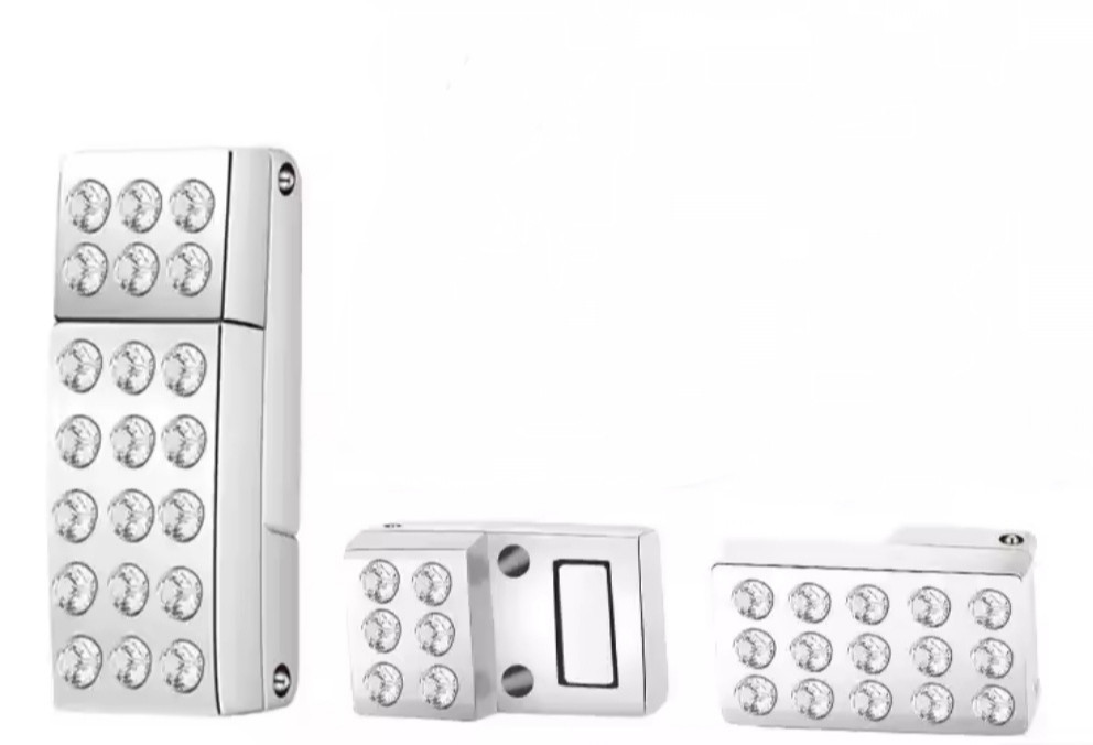 Застібка для шнурків магнітна  металева зі стразами 2 шт Смела - изображение 1