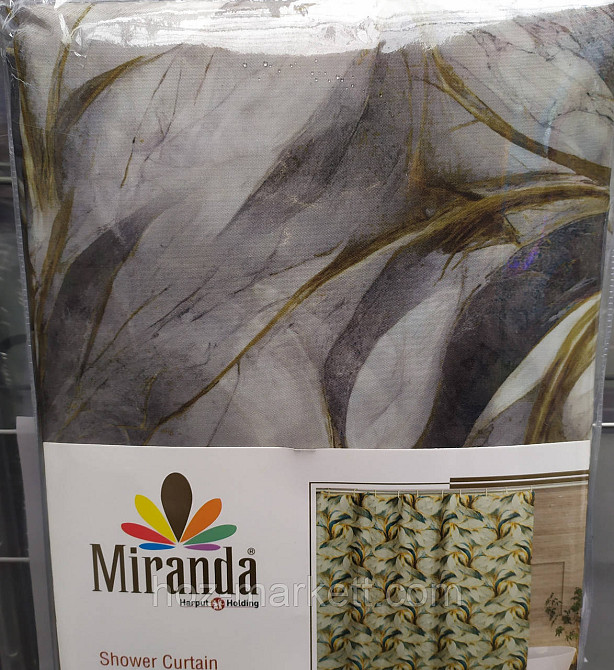 Штора для душу тканинна міранда Пірья 180 х 200 см сіра Харків - фото 3
