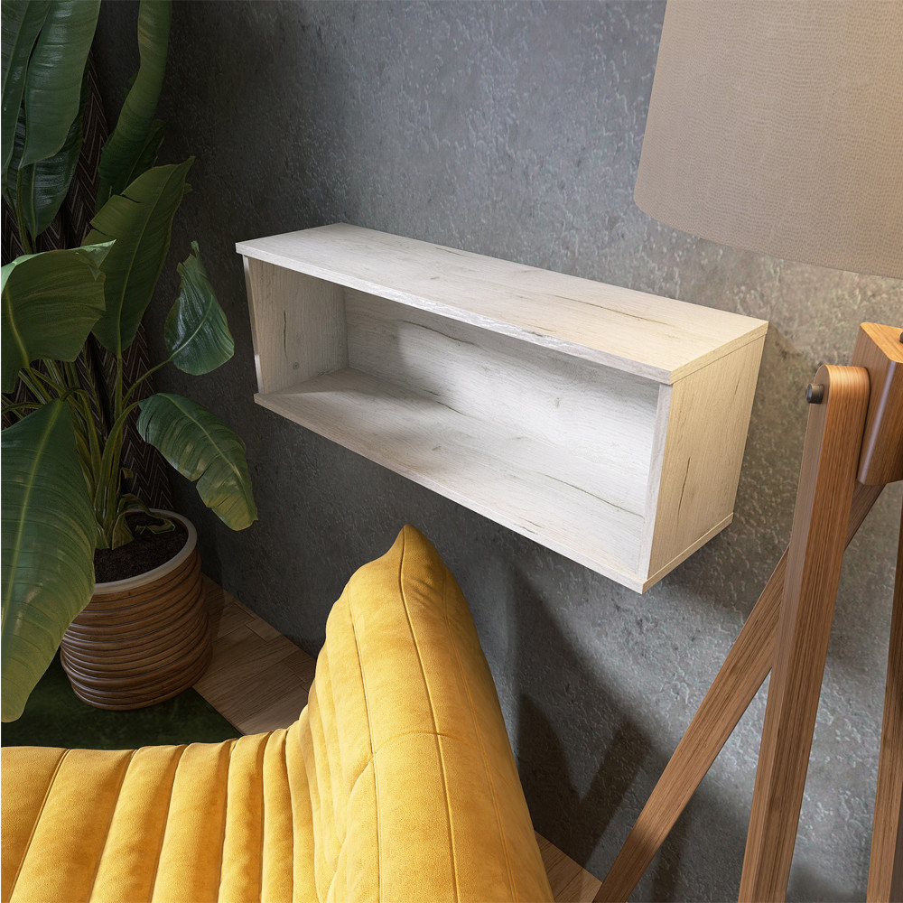 Полиця навісна Еверест ПЛН-2 Лайт Дуб Крафт білий (DTM-071080) Львів - фото 3