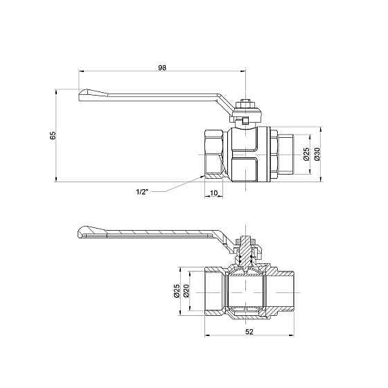 Кран кульовий Icma 1/2" прямий No350 Київ