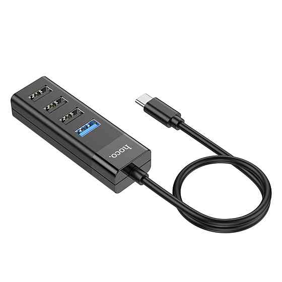 Кабель-перехiдник HOCO HB25 Easy mix 4-in-1 converter(Type-C to USB3.0+USB2.0*3) Black Київ