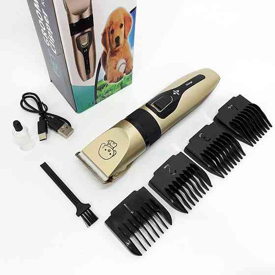 Машинка триммер для стрижки животных собак / котов на аккумуляторе с набором насадок Puppy SP-19 Львов