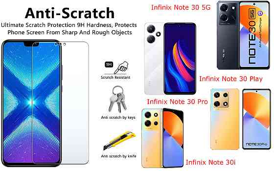 Защитное стекло NeoGlass для Infinix Note 30 5G, Note 30 Play, Note 30 Pro, Note 30i – ультрапрозрачное и Киев
