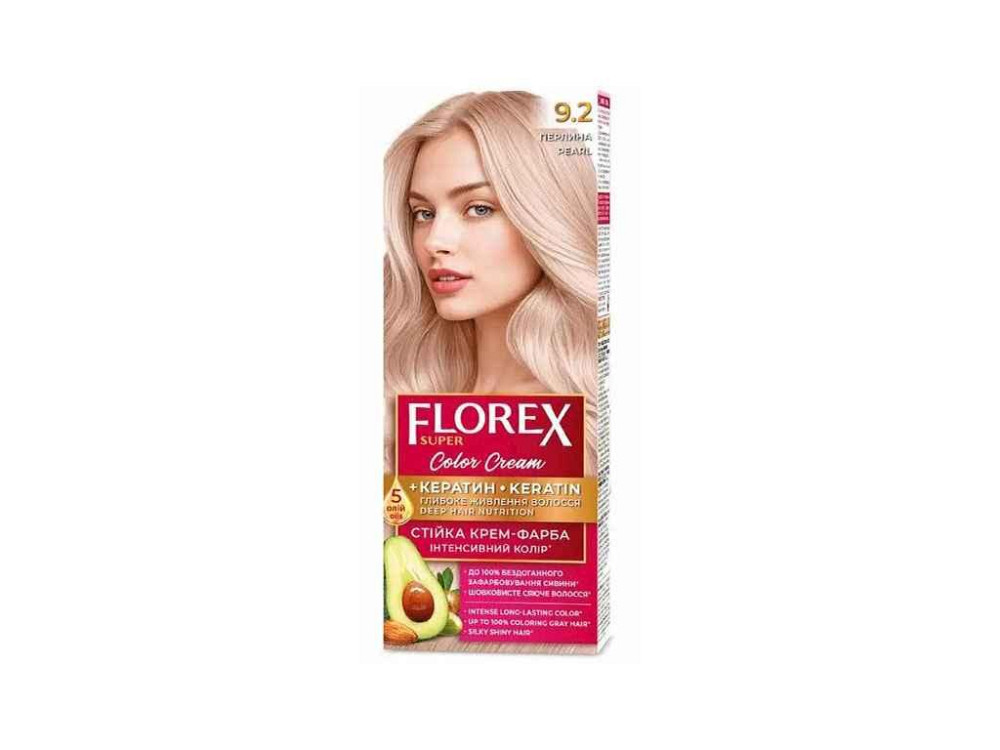 Крем-фарба для волосся КЕРАТИН 9.2 Перлина ТМ Florex Киев - изображение 1