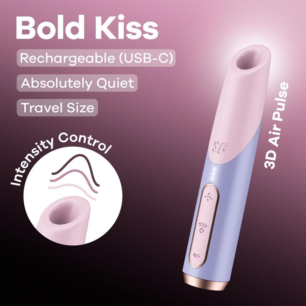 Вакуумний стимулятор Satisfyer Bold Kiss Violet, магнітна технологія 3D Air Pulse, 30 режимів роботи Sex Aura Київ - фото 6