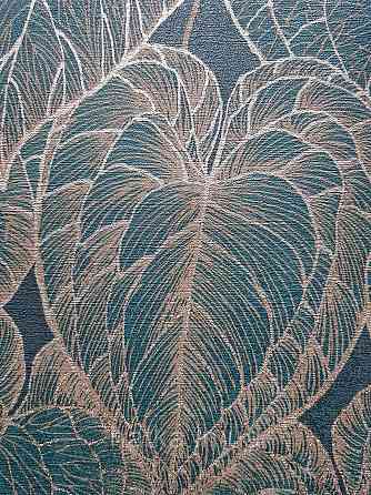 Шпалери вініл на флізеліні AS creation Metropolitan stories By Time 0,53х10 листя золотисте на бірюзовому Київ