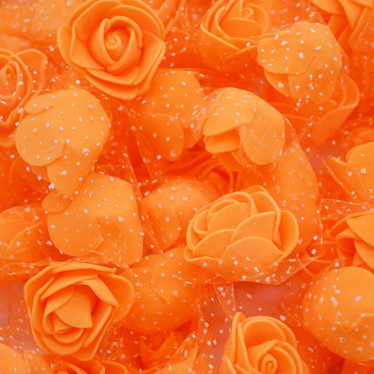 Головки квітів для рукоділля з фатином 50 штук 3 см помаранчевий Київ - фото 1
