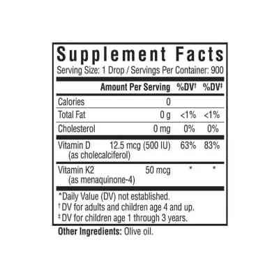 Вітамін Seeking Health Вітамін D3+K2 у краплях, Vitamin D3+K2 Drops, 30 мл (SKH-52135) Вінниця